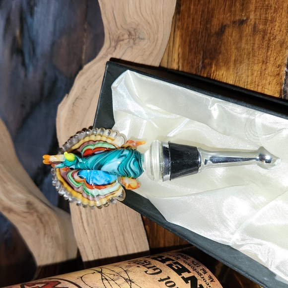 🚦3for$15🚦Glass Peacock Wine Stopper - Picture 8 of 10